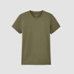 Crew neck organic cotton slim fit women's t-shirt kalamata (olive green) Large